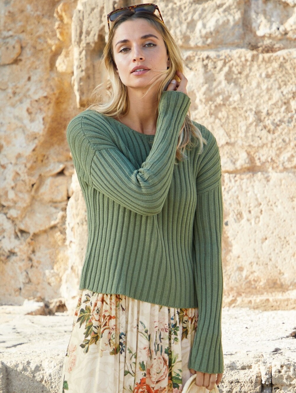 Peruvian Connection Rowe Long-Sleeve Sweater - Olive Green